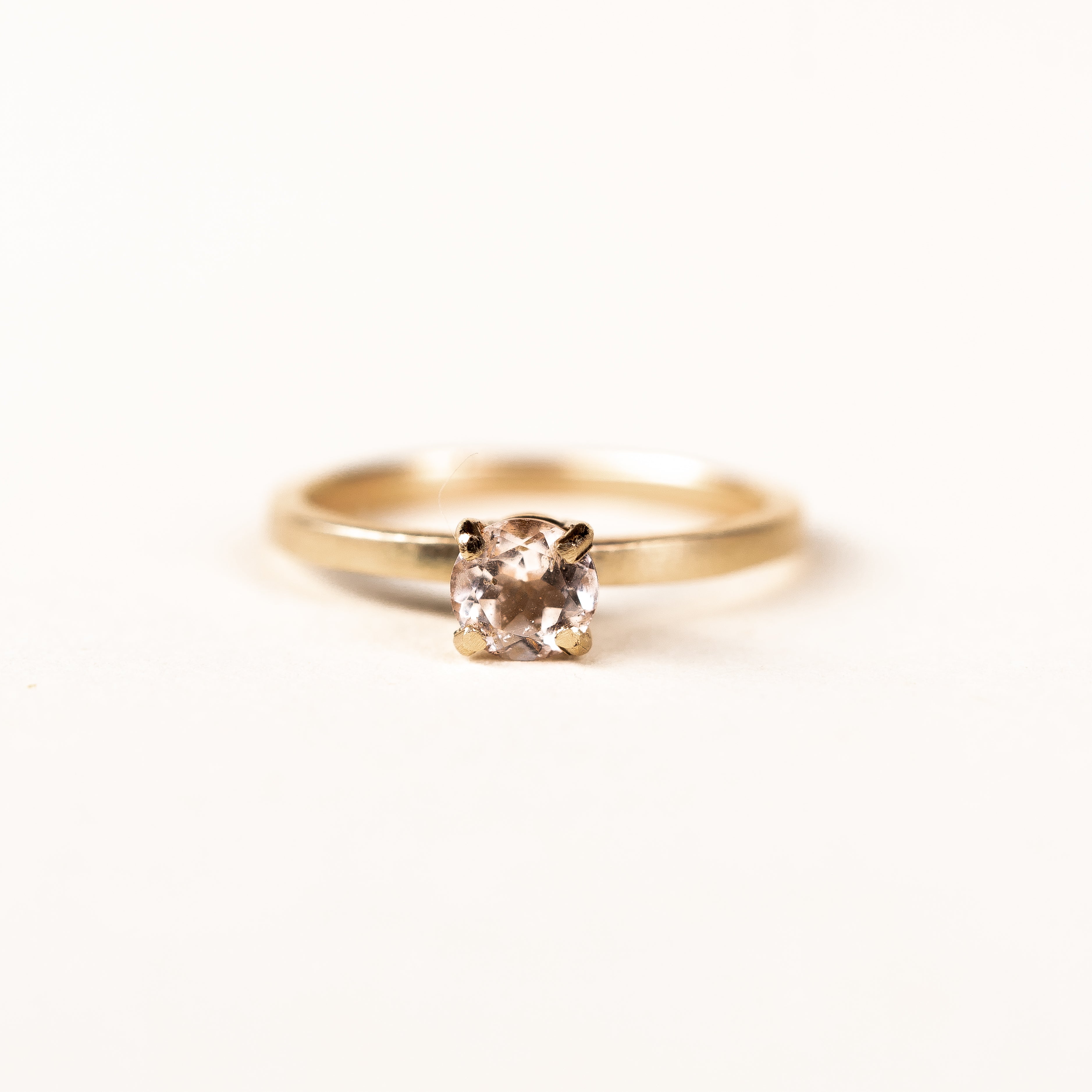 10k Gold Round Morganite Ring